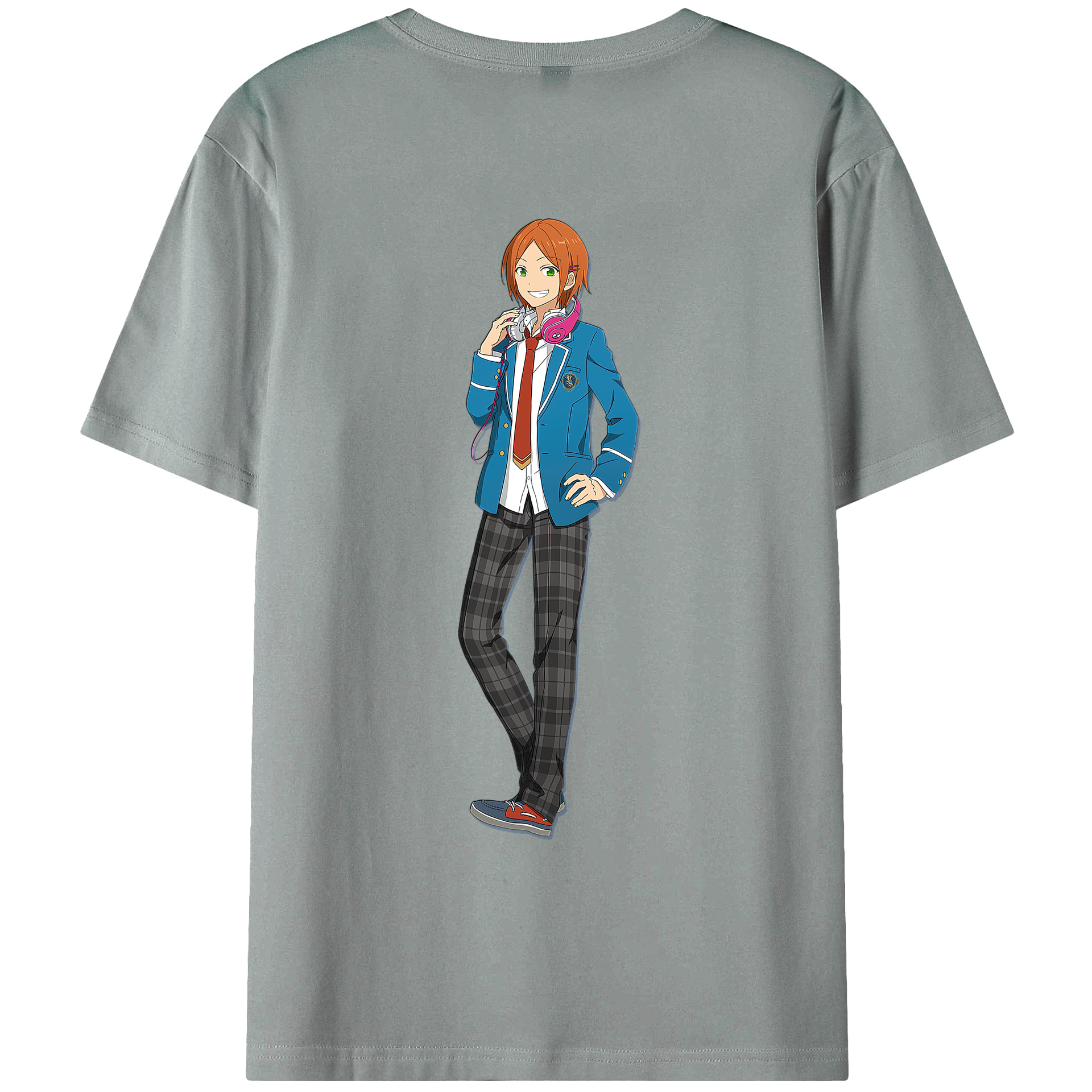 （画像用） あんさんぶるスターズ! Ensemble Stars 綿100％ メンズ半袖Tシャツ（バックプリント） 通気性